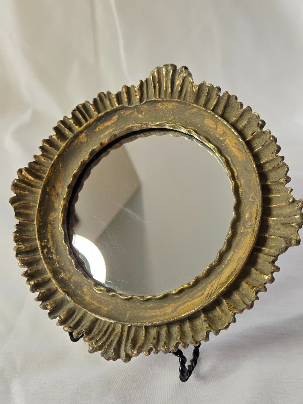 Bronze Gold Aged Ornate Painted Framed Mirror to hang on a wall